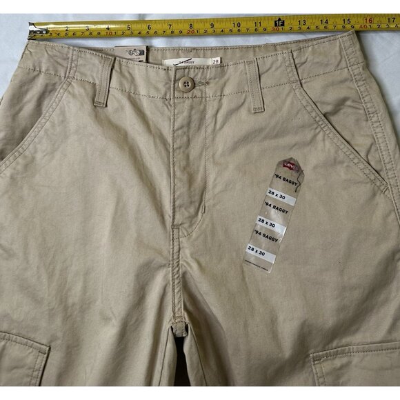 Levi's Womens 94 Baggy Cargo Pants Beige Khaki Utility 28x30 NWT - Picture 4 of 9